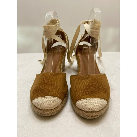 Womens Espadrille Wedge Sandals Closed Toe Platform Lace Up Ankle Wrap Slingback - Picture 5 of 10